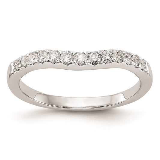 14K White Gold Real Diamond Wedding Band