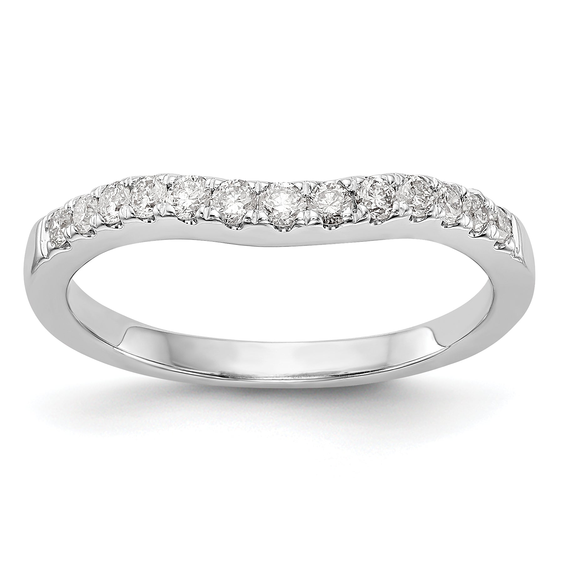 0.33ct. CZ Solid Real 14K White Gold Wedding Wedding Band Ring