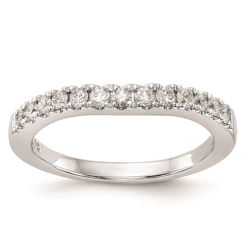 14K White Gold Real Diamond Wedding Band