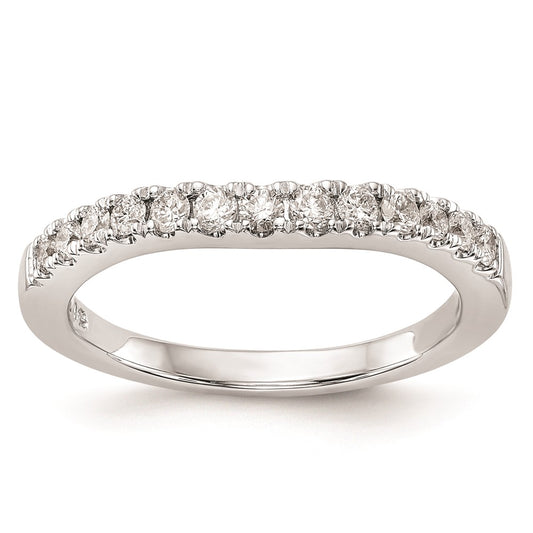14K White Gold Real Diamond Wedding Band