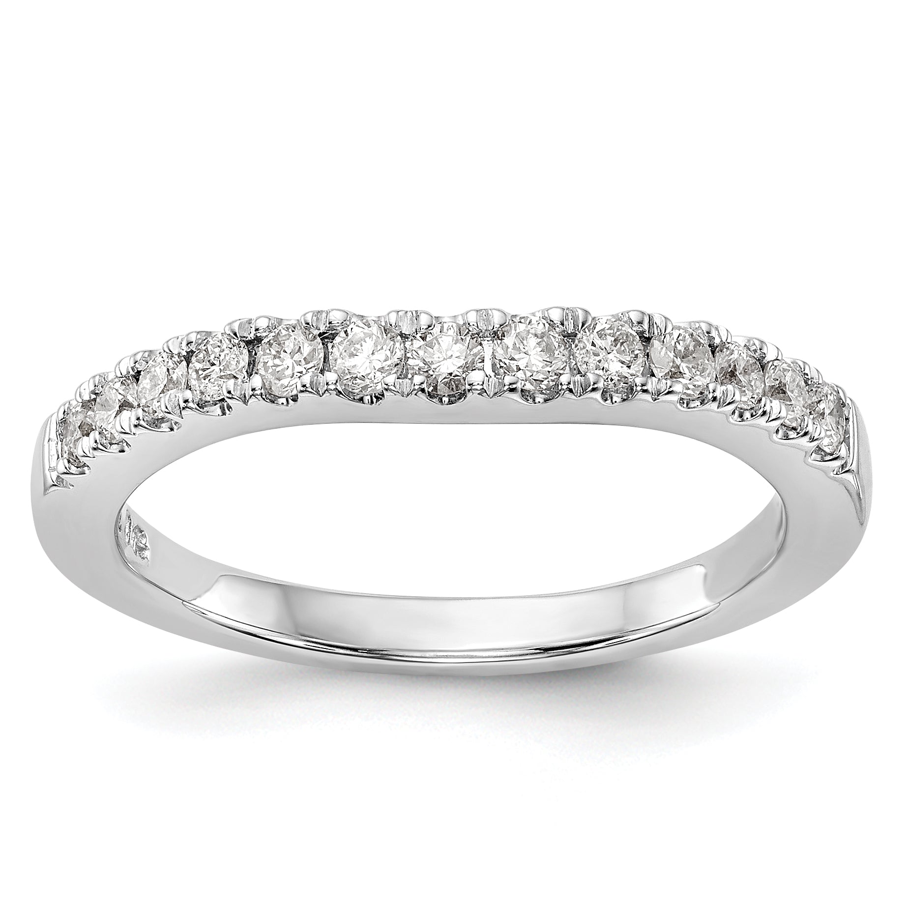0.38ct. CZ Solid Real 14K White Gold Wedding Wedding Band Ring