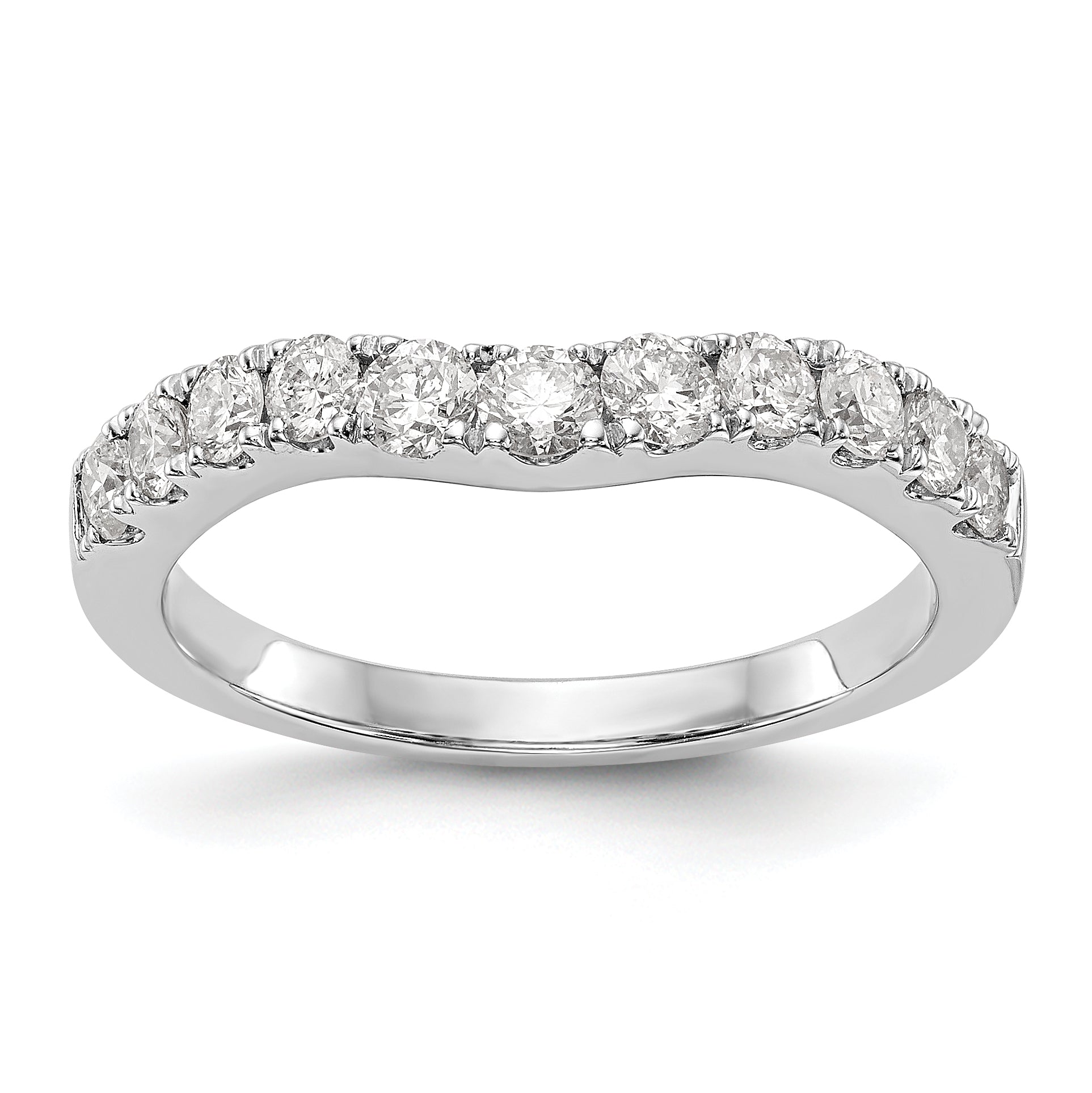 0.75ct. CZ Solid Real 14K White Gold Wedding Wedding Band Ring