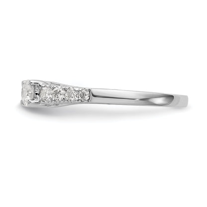 0.75ct. CZ Solid Real 14K White Gold 3-Stone Peg Set Engagement Ring