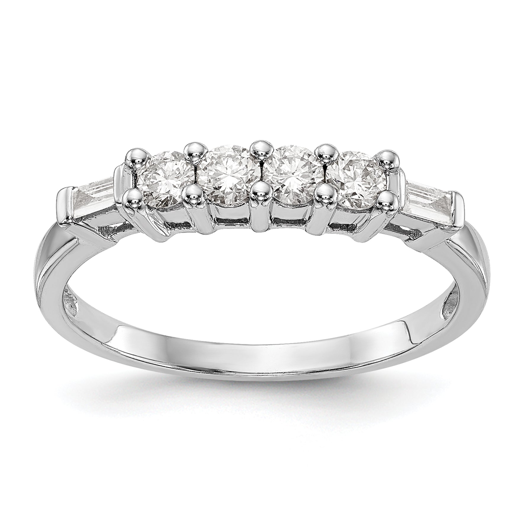 0.32ct. CZ Solid Real 14K White Gold Wedding Wedding Band Ring