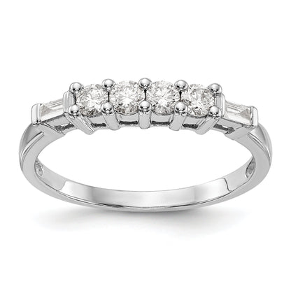 0.32ct. CZ Solid Real 14K White Gold Wedding Wedding Band Ring