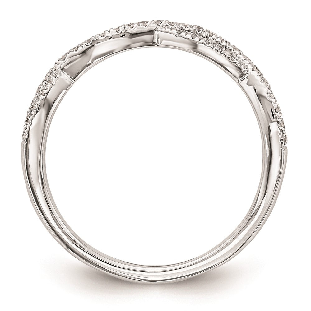 14K White Gold Real Diamond Wedding Band