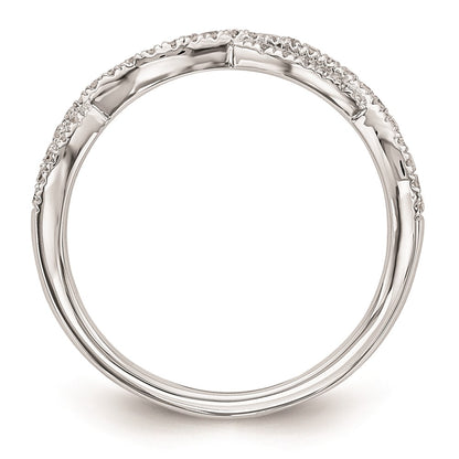 14K White Gold Real Diamond Wedding Band