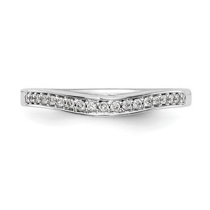 14K White Gold Real Diamond Wedding Band