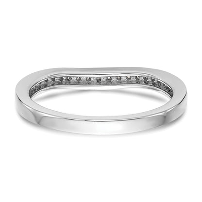 14K White Gold Real Diamond Wedding Band