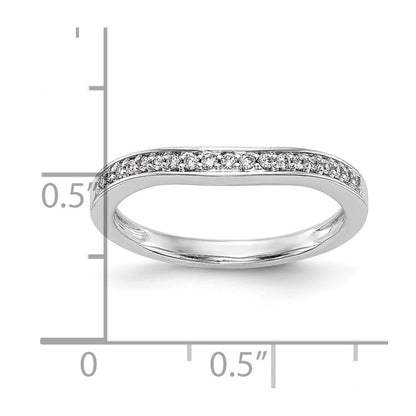 14K White Gold Real Diamond Wedding Band