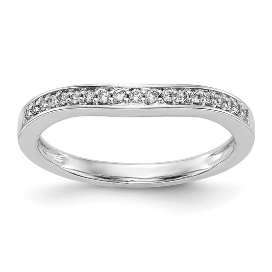 14K White Gold Real Diamond Wedding Band