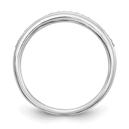 14K White Gold Real Diamond Wedding Band