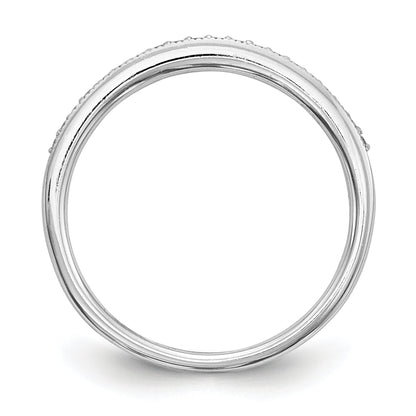 0.12ct. CZ Solid Real 14K White Gold Wedding Wedding Band Ring