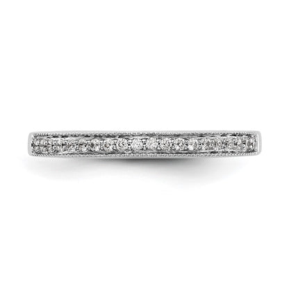 14K White Gold Real Diamond Wedding Band