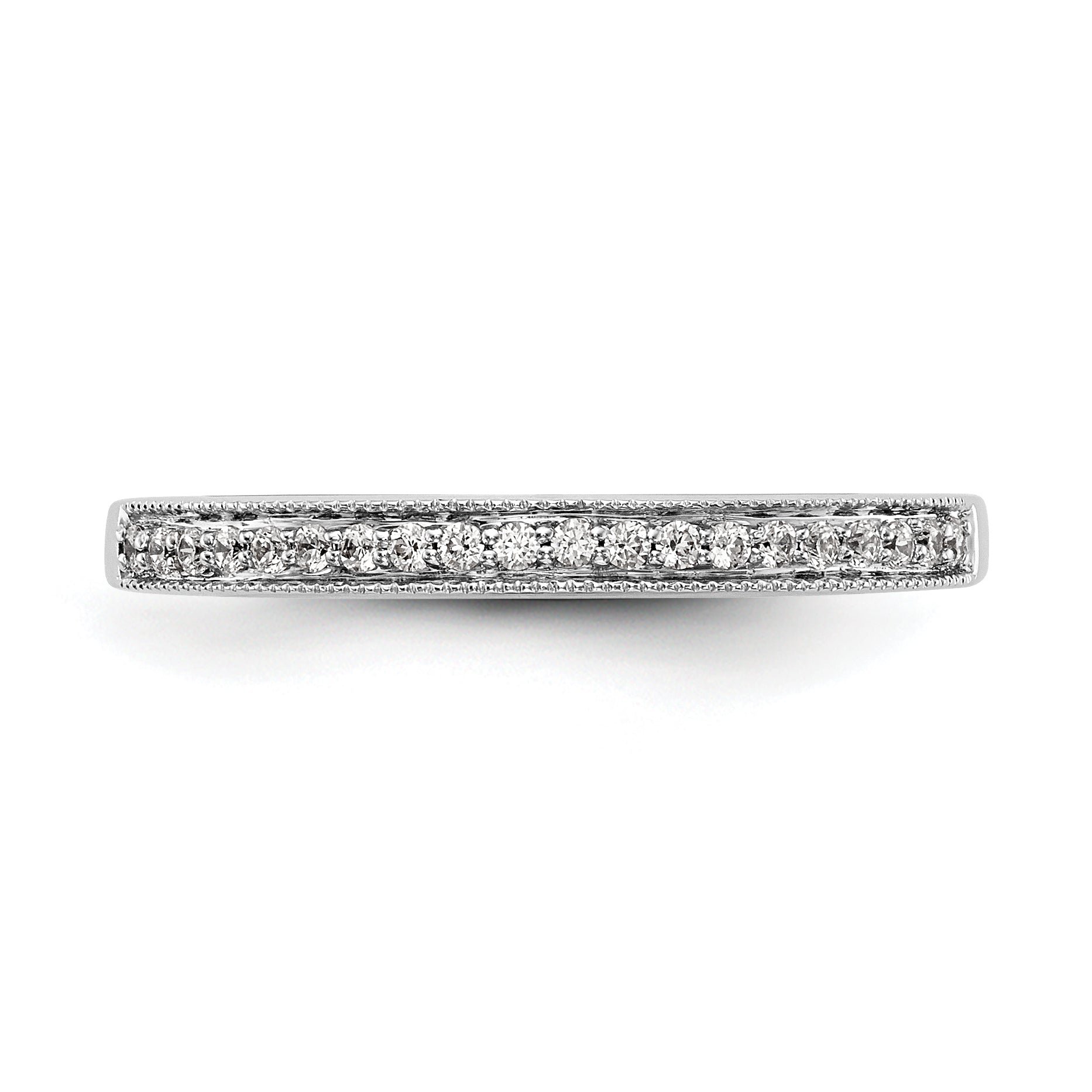 0.12ct. CZ Solid Real 14K White Gold Wedding Wedding Band Ring