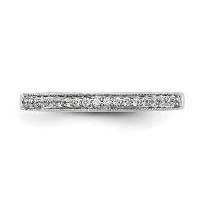 0.12ct. CZ Solid Real 14K White Gold Wedding Wedding Band Ring