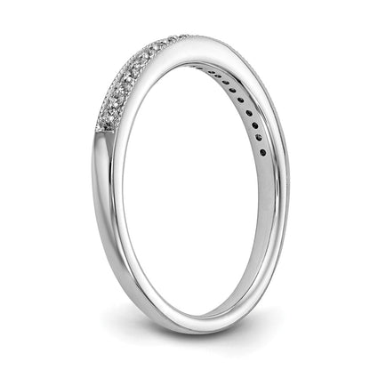 14K White Gold Real Diamond Wedding Band