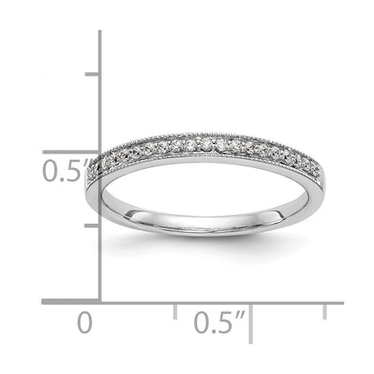 14K White Gold Real Diamond Wedding Band