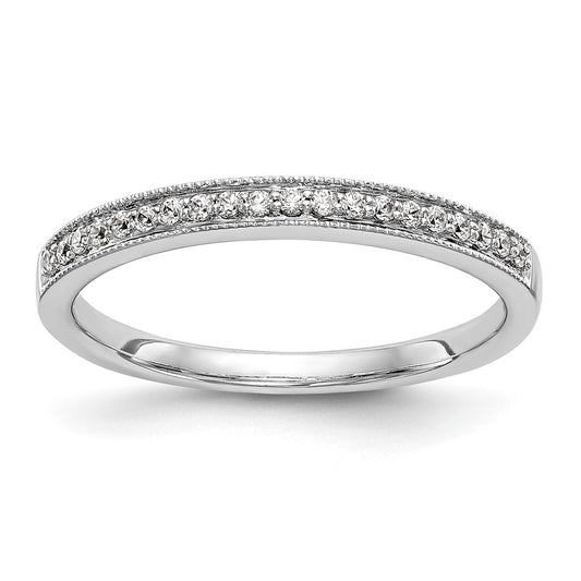 14K White Gold Real Diamond Wedding Band