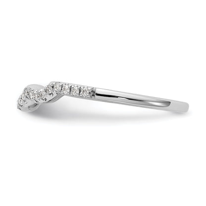 0.13ct. CZ Solid Real 14K White Gold Wedding Wedding Band Ring