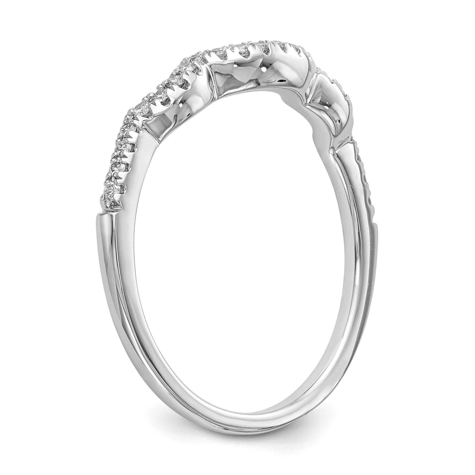 0.13ct. CZ Solid Real 14K White Gold Wedding Wedding Band Ring