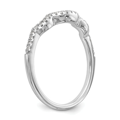 0.13ct. CZ Solid Real 14K White Gold Wedding Wedding Band Ring