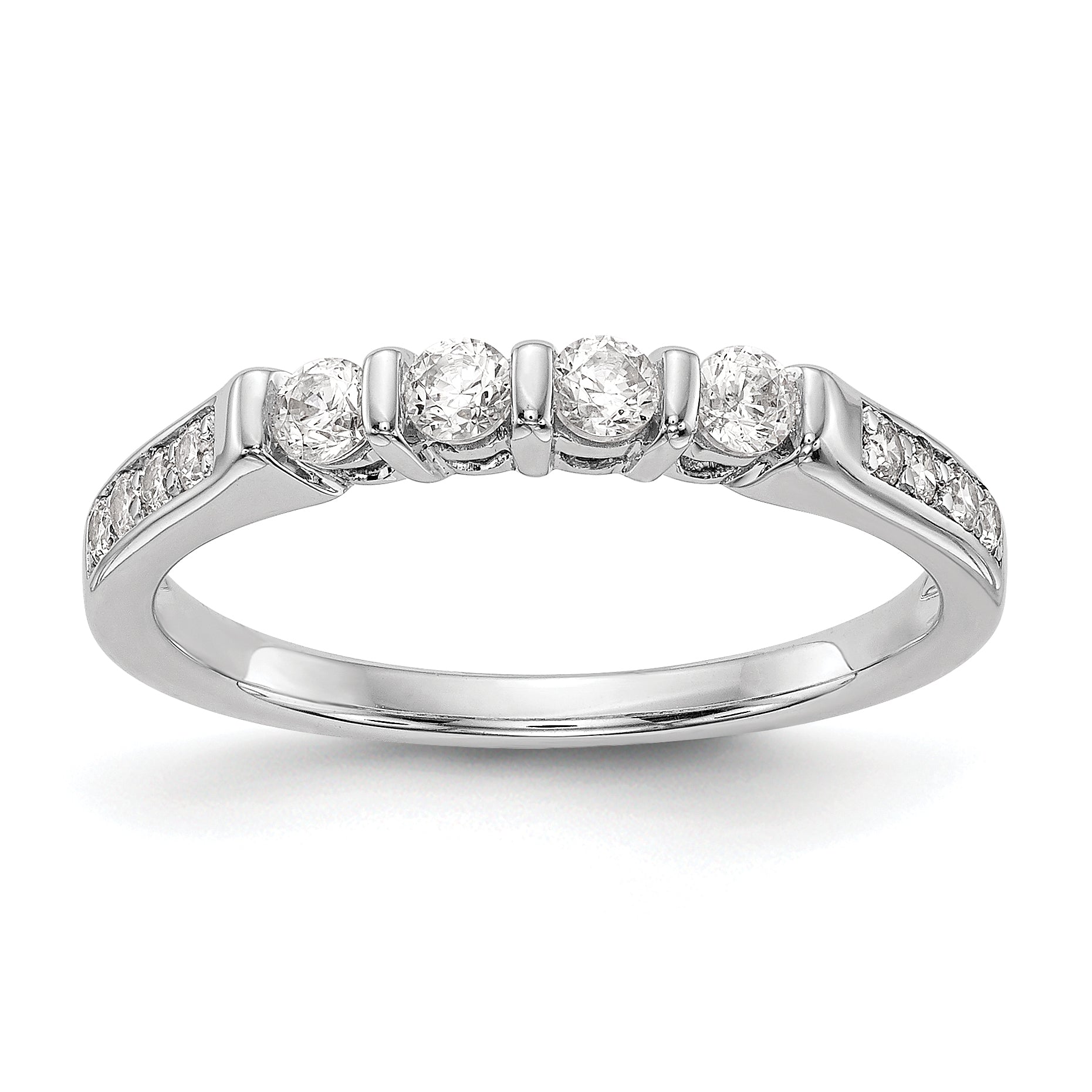 0.36ct. CZ Solid Real 14K White Gold Wedding Wedding Band Ring