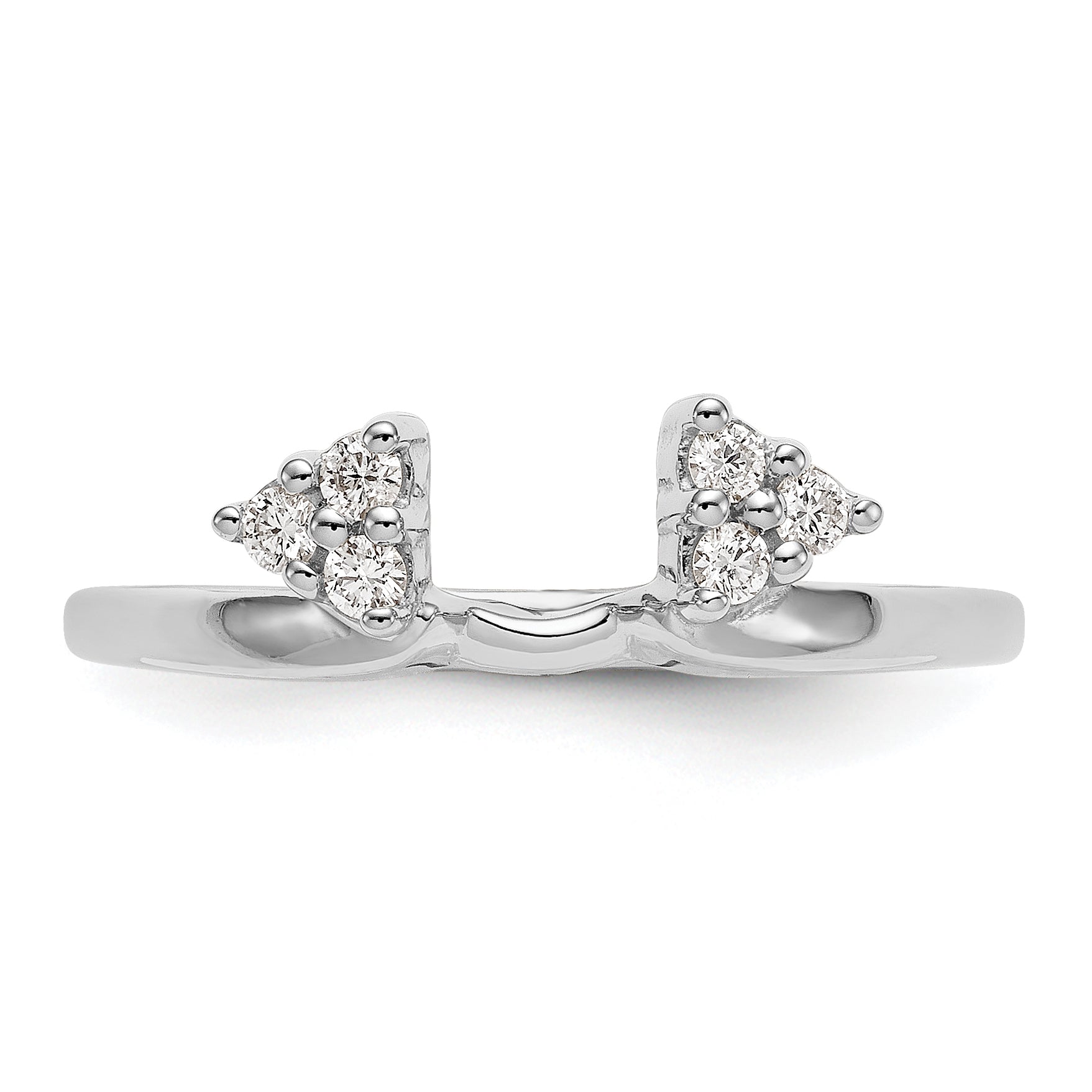 0.10ct. CZ Solid Real 14K White Gold WrapRing