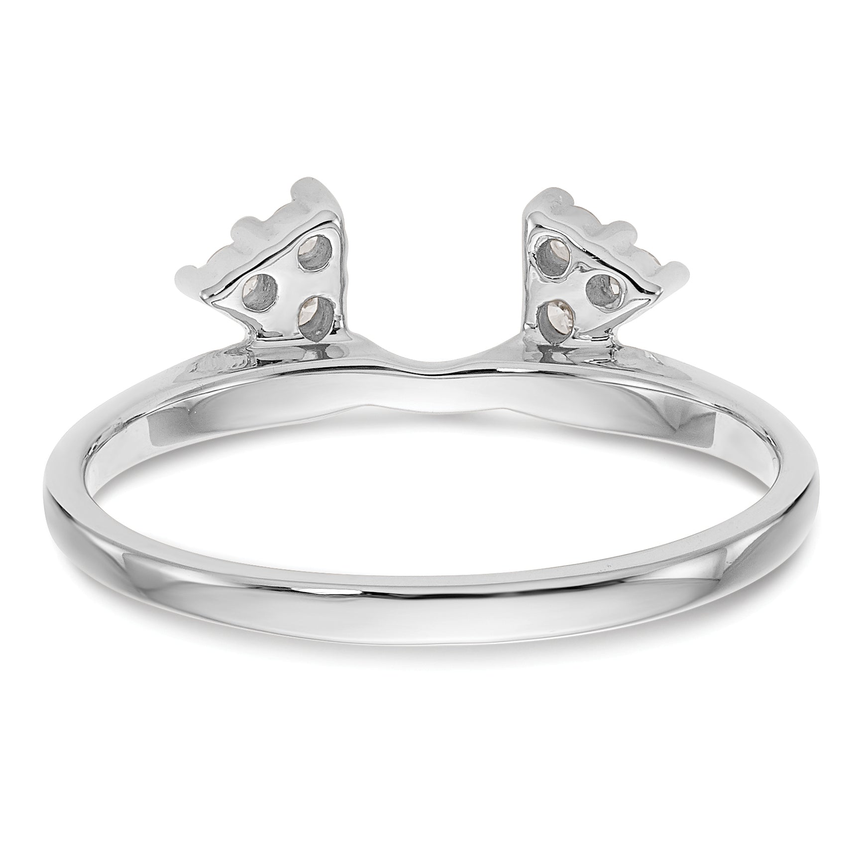 0.10ct. CZ Solid Real 14K White Gold WrapRing