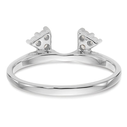 0.10ct. CZ Solid Real 14K White Gold WrapRing