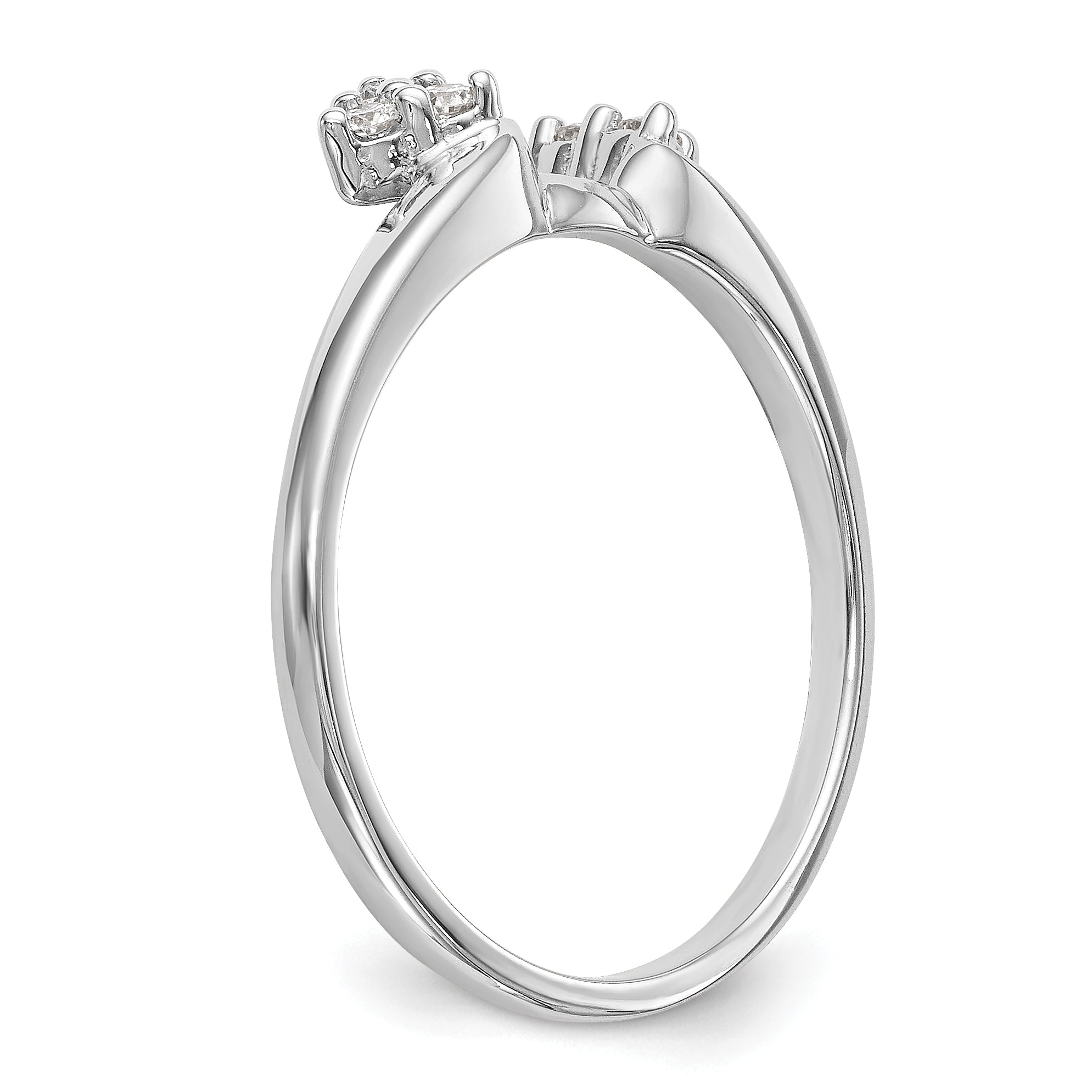 0.10ct. CZ Solid Real 14K White Gold WrapRing