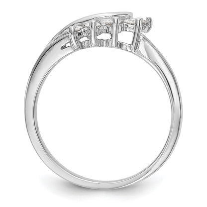 0.15ct. CZ Solid Real 14K White Gold WrapRing