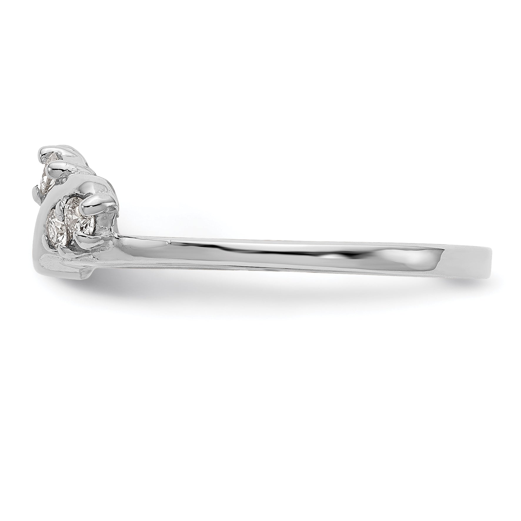 0.15ct. CZ Solid Real 14K White Gold AA WrapRing