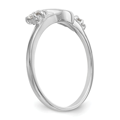 0.15ct. CZ Solid Real 14K White Gold AA WrapRing