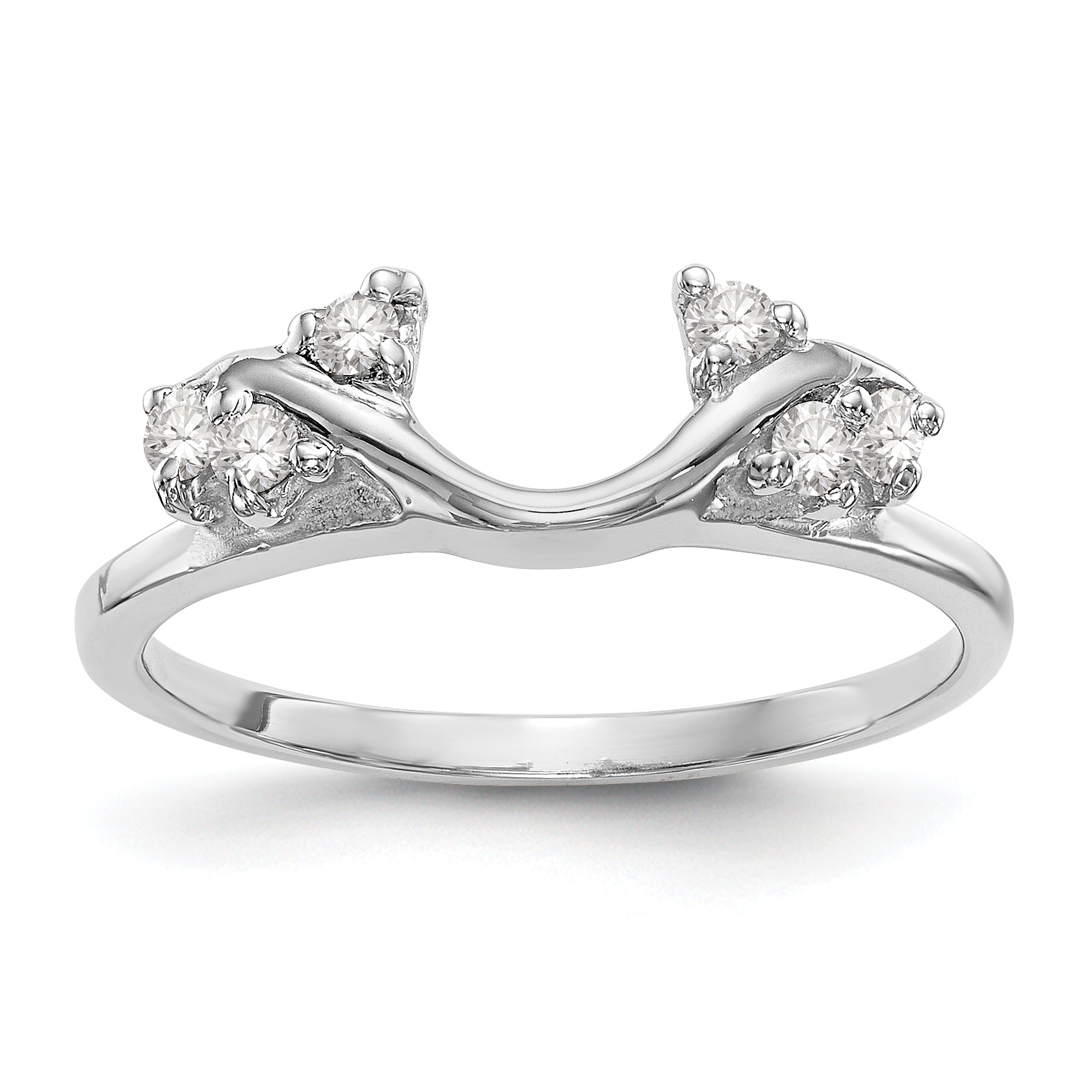 0.15ct. CZ Solid Real 14K White Gold AA WrapRing