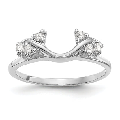 0.15ct. CZ Solid Real 14K White Gold AA WrapRing