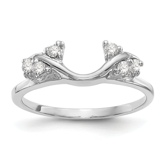 0.15ct. CZ Solid Real 14K White Gold AA WrapRing