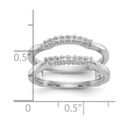 0.16ct. CZ Solid Real 14K White Gold GuardRing