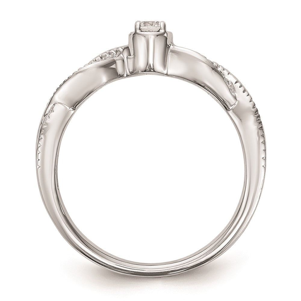 14K White Gold Complete Real Diamond Promise/Engagement Ring