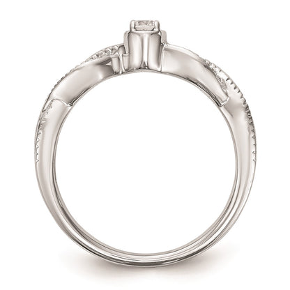 14K White Gold Complete Real Diamond Promise/Engagement Ring