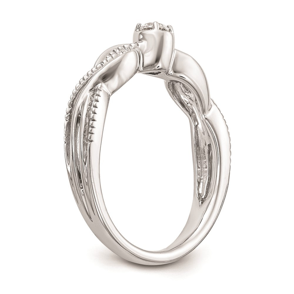 14K White Gold Complete Real Diamond Promise/Engagement Ring