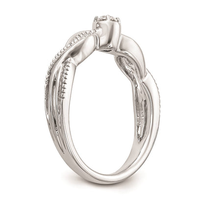 14K White Gold Complete Real Diamond Promise/Engagement Ring