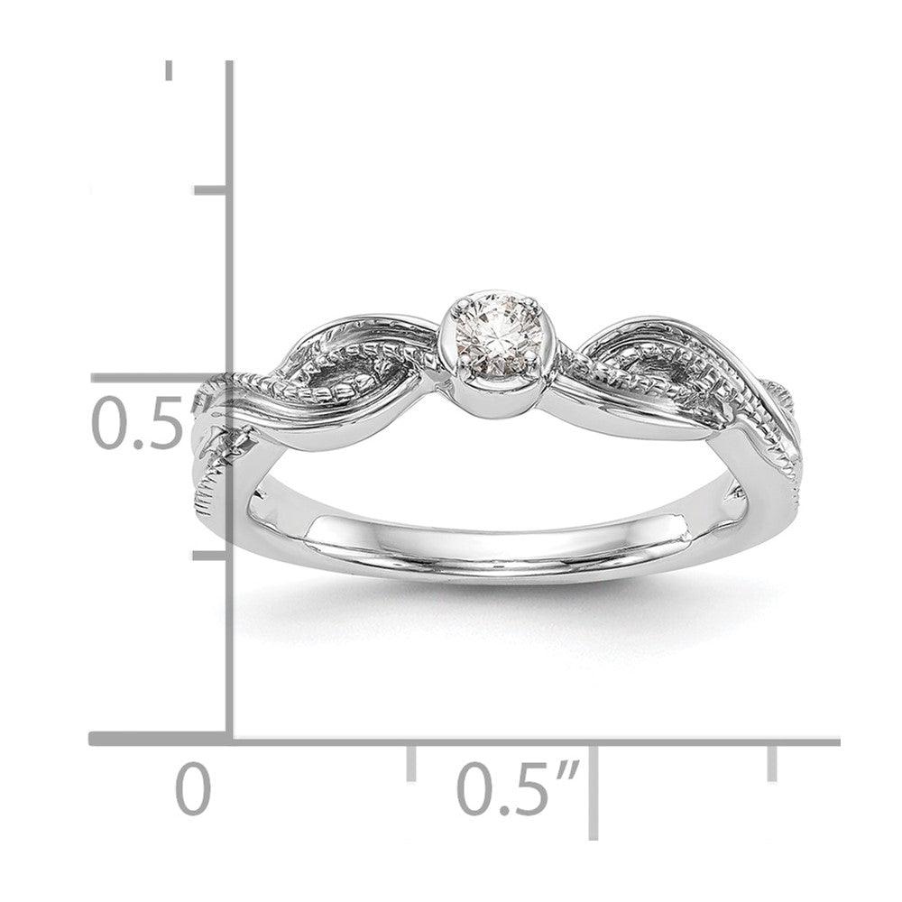 14K White Gold Complete Real Diamond Promise/Engagement Ring