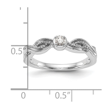 14K White Gold Complete Real Diamond Promise/Engagement Ring