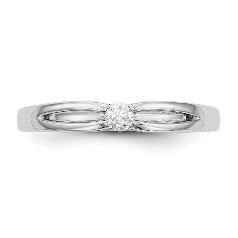 14K White Gold Complete Real Diamond Promise/Engagement Ring