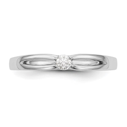 14K White Gold Complete Real Diamond Promise/Engagement Ring