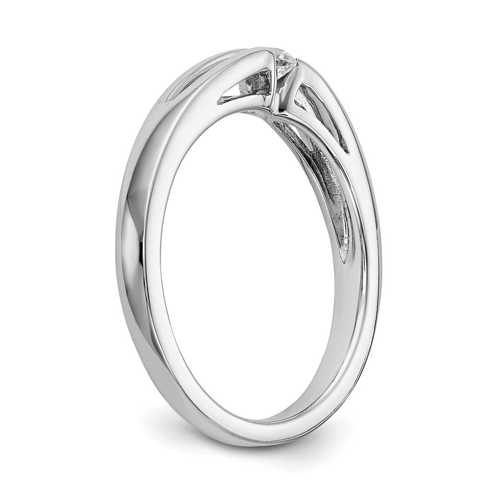 14K White Gold Complete Real Diamond Promise/Engagement Ring