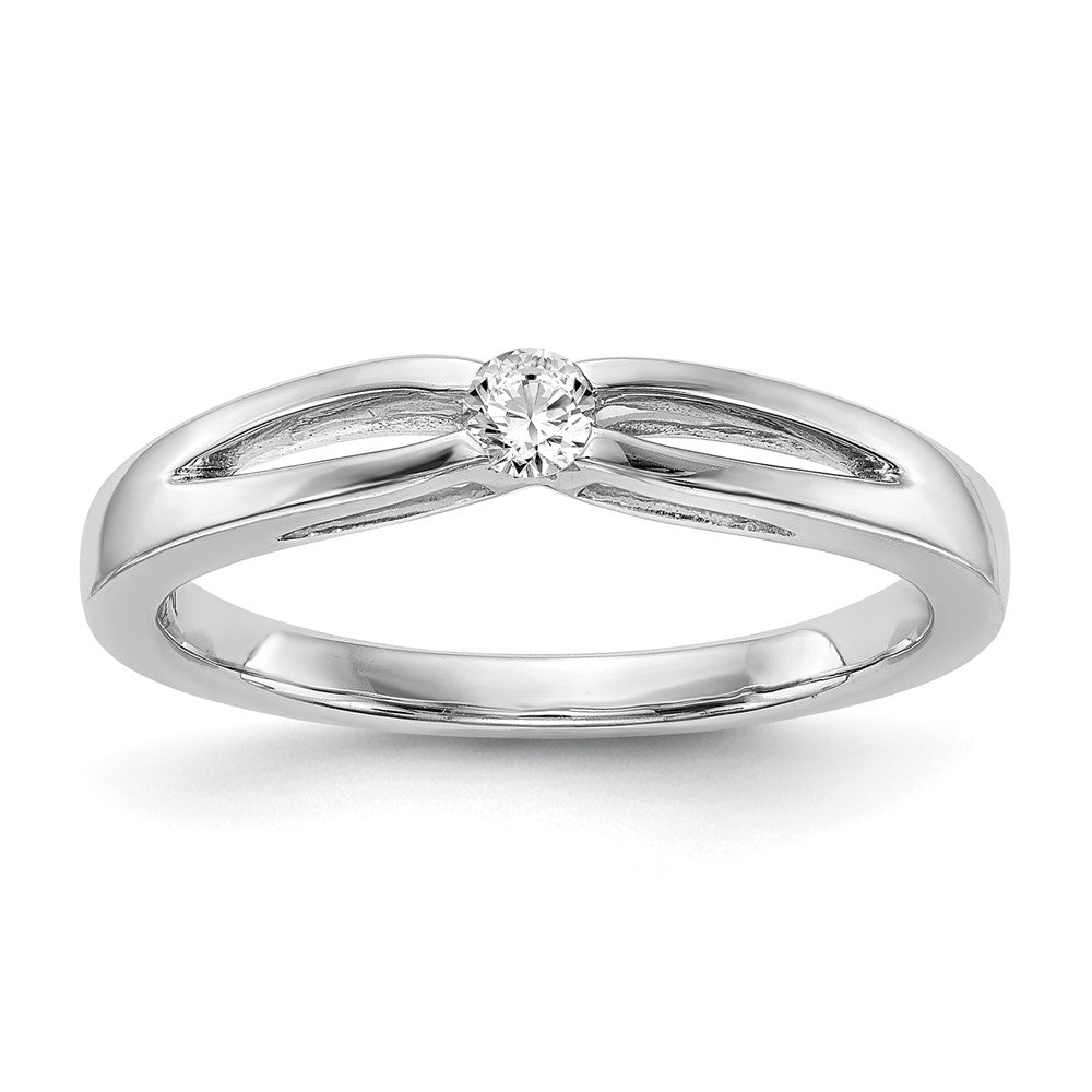 14K White Gold Complete Real Diamond Promise/Engagement Ring