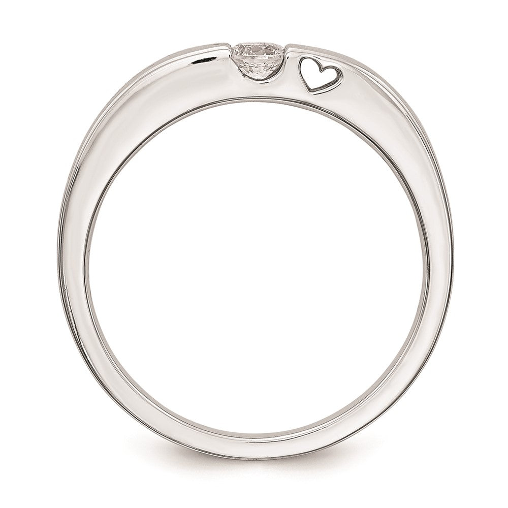 14K White Gold Complete Real Diamond Promise/Engagement Ring