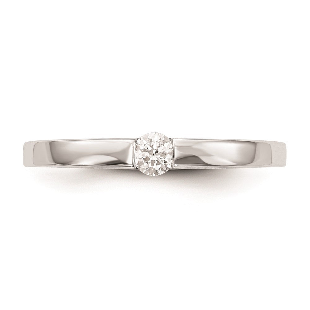 14K White Gold Complete Real Diamond Promise/Engagement Ring